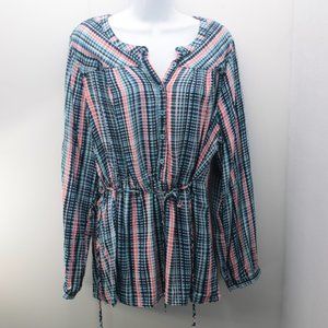 LANE BRYANT Button Long Sleeve Shirt Waist Tie Women's Size 18/20
